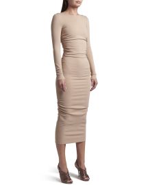 DolceampGabbana Ruched Jersey Midi Dress at Neiman Marcus