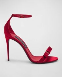 DolceampGabbana Satin Bow Stiletto Heels at Neiman Marcus