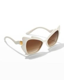 DolceampGabbana Structured Plastic Cat-Eye Sunglasses at Neiman Marcus