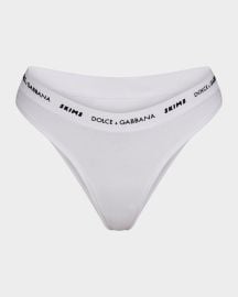 DolceampGabbana x SKIMS Cotton Jersey Tanga at Neiman Marcus