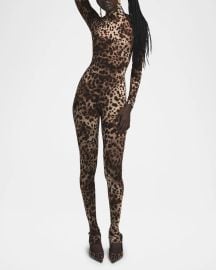 DolceampGabbana x SKIMS Milky Sheer Turtleneck Catsuit at Neiman Marcus