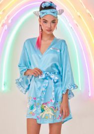 Dolls Kill x My Little Pony Satin Robe With Placement Print And Eye Mask at Dolls Kill