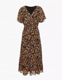 Dolman-Sleeve Ruffle-Hem Midi Dress in Flower Garden at Madewell