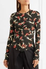 Domino ruched floral-print stretch-crepe top by Isabel Marant at Net A Porter