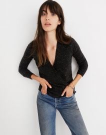  Donegal Wrap-Front Pullover Sweater in Coziest Yarn at Madewell