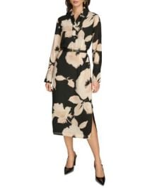 Donna Karan Belted Chiffon Midi Dress Bloomingdale39s at Bloomingdales