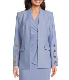 Donna Karan Collarless Button Hardware 1-Button Jacket Dillardx27s at Dillards