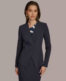 Donna Karan Collarless One Button Blazer at Macys