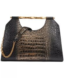 Donna Karan Commack Metallic Croco Clutch at Macys