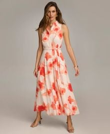 Donna Karan New York Chiffon Sleeveless Shirtdress at Macys