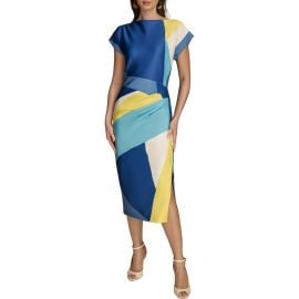 Donna Karan New York Colorblock Satin Midi Dress at Nordstrom