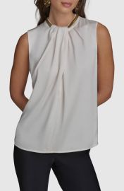 Donna Karan New York Hardware Accent Sleeveless Twist Neck Top at Nordstrom