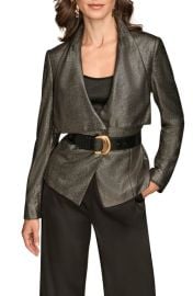 Donna Karan New York Metallic Belted Jacket at Nordstrom