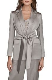 Donna Karan New York Metallic Tie Front Blazer (Women) | Nordstrom at Nordstrom