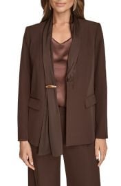 Donna Karan New York Mixed Media One-Button Blazer at Nordstrom