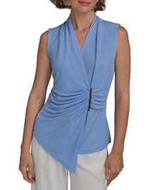 Donna Karan New York Petite Asymmetric Sleeveless Knit Top - Macys at Macys