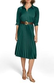 Donna Karan New York Pleated Midi Shirtdress at Nordstrom