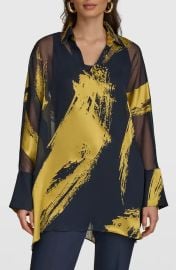 Donna Karan New York Print Collar Tunic Top at Nordstrom