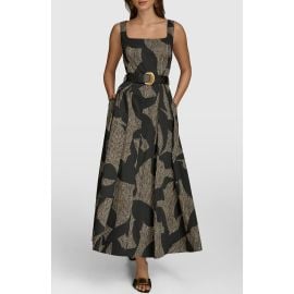 Donna Karan New York Sleeveless Floral Stretch Cotton Midi Dress with Pockets at Nordstrom