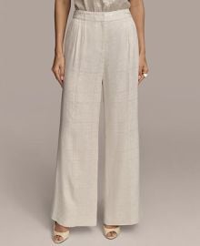 Donna Karan New York Women39s Linen-Blend Jacquard Wide-Leg Pants Regular amp Petite - Macy39s at Macys