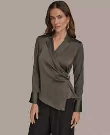 Donna Karan New York Women39s Long-Sleeve Collared Blouse - Macy39s at Macys