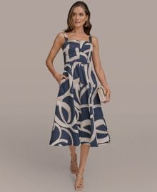 Donna Karan New York Women39s Printed A-Line Midi Dress - Macy39s at Macys