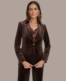 Donna Karan New York Women39s Velvet One-Button Jacket - Macy39s at Macys