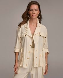 Donna Karan New York Womens Belted Utility Jacket - Macys at Macys