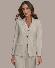 Donna Karan New York Womens Pinstriped Blazer Regular Petite - Macys at Macys