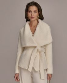 Donna Karan New York Womens Tie-Front Wrap Jacket - Macys at Macys