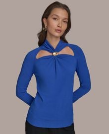 Donna Karan New York Womenx27s Cutout Long-Sleeve Sweater - Macyx27s at Macys