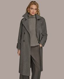 Donna Karan New York Womenx27s Double-Breasted Belted Wrap Coat - Macyx27s at Macys