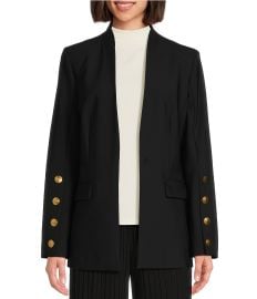 Donna Karan Open Front Hardware Button Sleeve Blazer Dillardx27s at Dillards