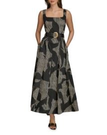 Donna Karan Printed Square Neck Maxi Dress Bloomingdalex27s Women at Bloomingdales