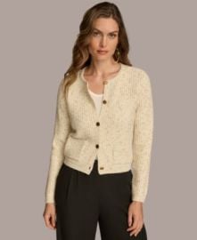 Donna Karan Ribbed Cardigan at Macys