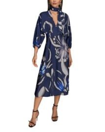 Donna Karan Satin Tie Neck Dress Bloomingdales at Bloomingdales