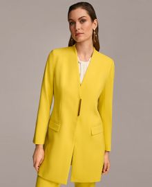 Donna Karan Womens Collarless Topper - Macys at Macys