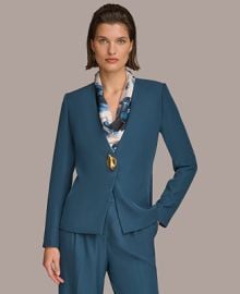 Donna Karan Womens Collarless Turnlock Blazer - Macys at Macys