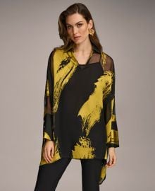 Donna Karan Womens Metallic Print Tunic - Macys at Macys