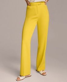 Donna Karan Womens Mid-Rise Straight-Leg Pants - Macys at Macys