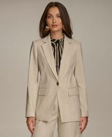 Donna Karan Womens One-Button Long-Sleeve Blazer - Macys at Macys