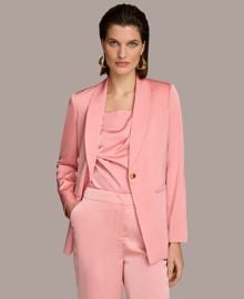 Donna Karan Womens Satin One-Button Jacket - Macys at Macys