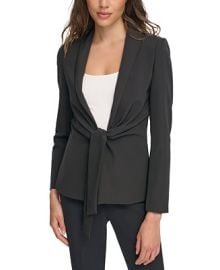 Donna Karan Womens Tie-Front Jacket - Macys at Macys