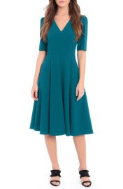 Donna Morgan V Neck Fit Flare Dress at Nordstrom Rack