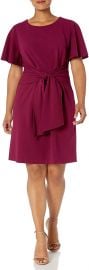 Donna Morgan Women s Plus Size Tie Front Crepe Dress at Amazon