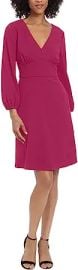 Donna Morgan Women39s Long Sleeve V-Neck Dress at Womens Clothing store at Amazon