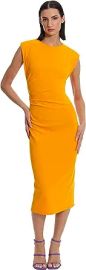 Donna Morgan Women39s Sleek and Sophisticated Crepe Dress with Flattering Shirring at Side Seam at Womens Clothing store at Amazon