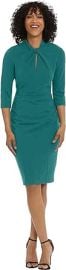 Donna Morgan Women39s Stretch Crepe 34 Sleeve Twisted Neckline Sheath Dress at Womens Clothing store at Amazon