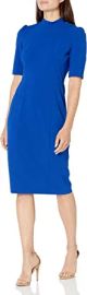 Donna Morgan Women39s Stretch Crepe Buttoned Shoulder Sheath Dress at Womens Clothing store at Amazon