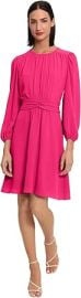 Donna Morgan Womens Long Sleeve Twist Waist Dress at Amazon